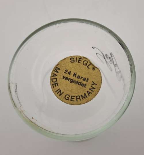 Vintage Siegl 24 Karat Gold plated and glass mustard preserve pot made in Germany