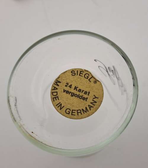 Vintage Siegl 24 Karat Gold plated and glass mustard preserve pot made in Germany