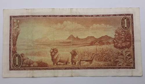 T.W de Jongh South African R1 Note -A192-Springbok Watermark