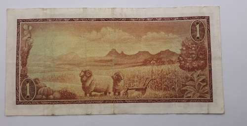 T.W de Jongh South African R1 Note -A192-Springbok Watermark