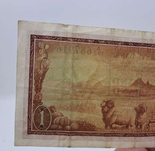 T.W de Jongh South African R1 Note -A192-Springbok Watermark