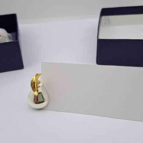 6 Small metal Name-Place Holders with Cards - Boxed -Unused