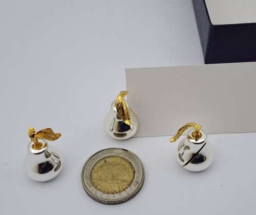 6 Small metal Name-Place Holders with Cards - Boxed -Unused