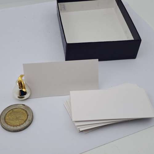 6 Small metal Name-Place Holders with Cards - Boxed -Unused
