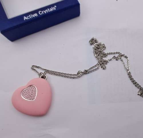 Pre-owned Swarovski Active Crystals USB(4 GB) Heart Light Rose Pendant