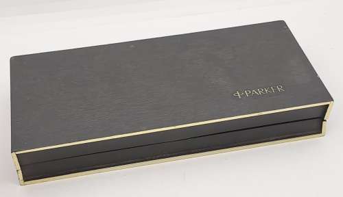 Pre-owned 3 Vintage Black and Gold Parkers Fountain Pen, 2 x Rollerballs Branded in Case