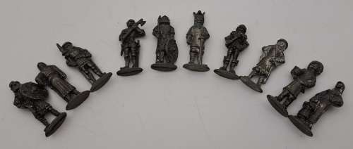 11 Vintage Pewter Figurines Soldiers -Warriors 4cm