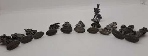 11 Vintage Pewter Figurines Soldiers -Warriors 4cm