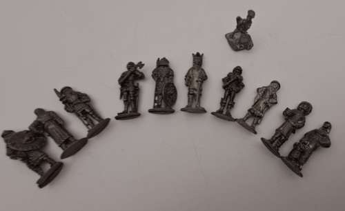 11 Vintage Pewter Figurines Soldiers -Warriors 4cm