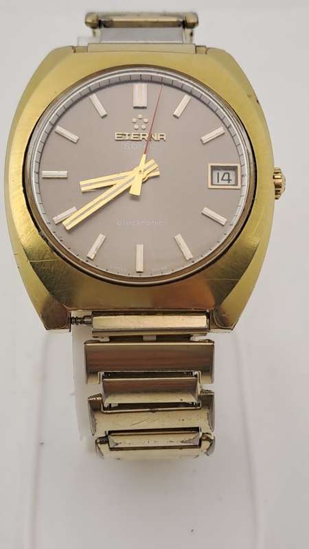 Vintage Eterna Sonic 1550 Electronic Mens Watch -Swiss Made -Working great-see more