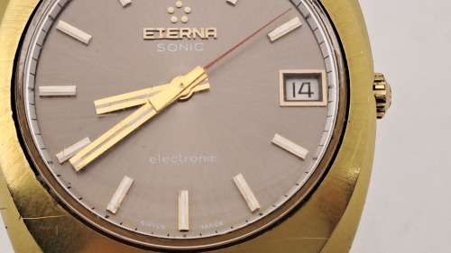 Vintage Eterna Sonic 1550 Electronic Mens Watch -Swiss Made -Working great-see more
