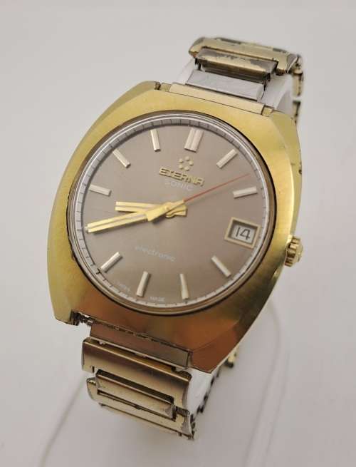 Vintage Eterna Sonic 1550 Electronic Mens Watch -Swiss Made -Working great-see more