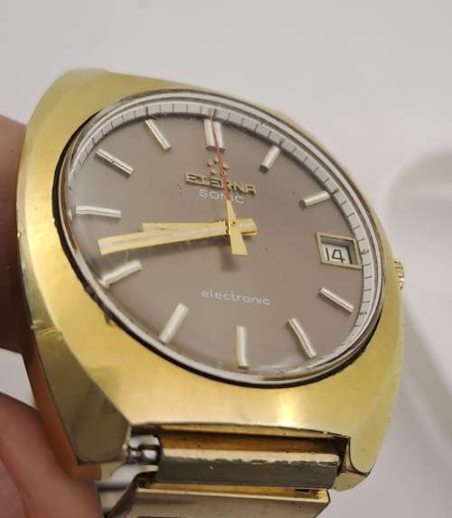Vintage Eterna Sonic 1550 Electronic Mens Watch -Swiss Made -Working great-see more