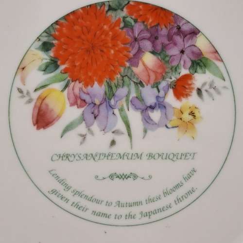 Vintage Chrysanthemum Bouquet Wall Plate 19,5cm