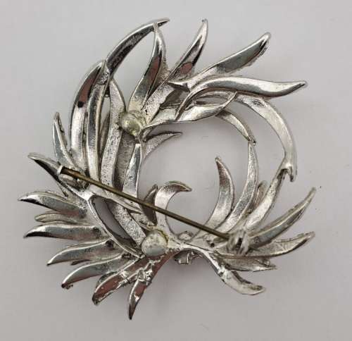 Large Vintage White metal Brooch 5,5cm x 5,8cm