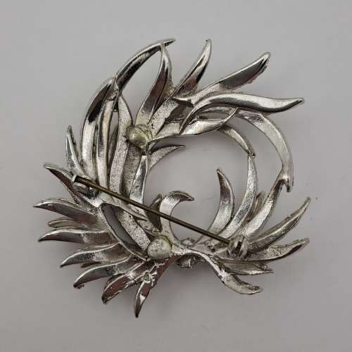 Large Vintage White metal Brooch 5,5cm x 5,8cm