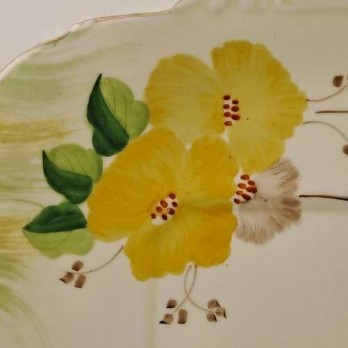 Vintage Grafton China Hand Painted Plate-Made in England 241x245mm