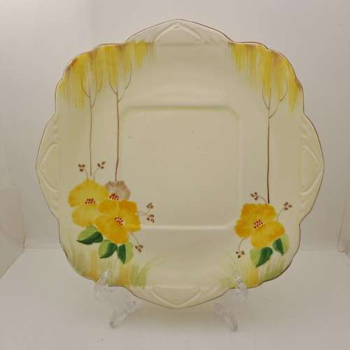 Vintage Grafton China Hand Painted Plate-Made in England 241x245mm