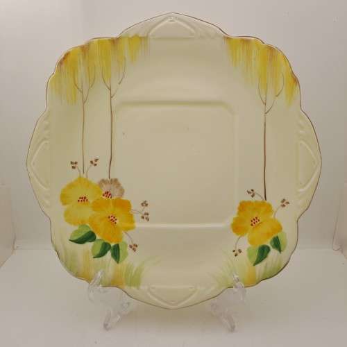 Vintage Grafton China Hand Painted Plate-Made in England 241x245mm