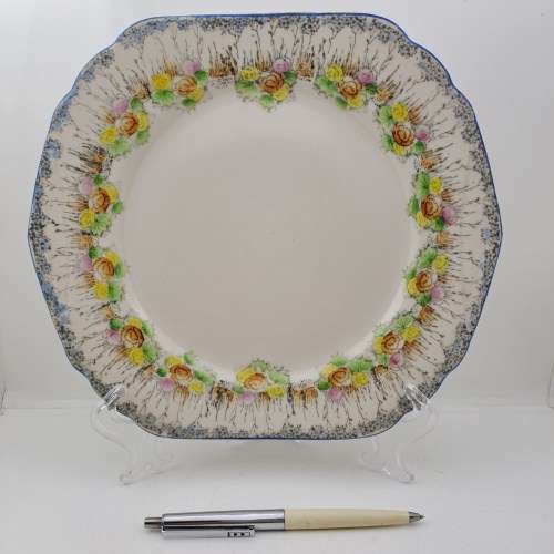Vintage Cosmos Ware Porcelain Cake Plate 250x225mm - Japan
