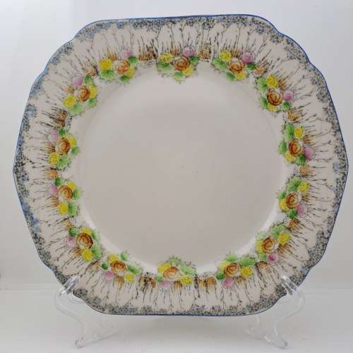 Vintage Cosmos Ware Porcelain Cake Plate 250x225mm - Japan