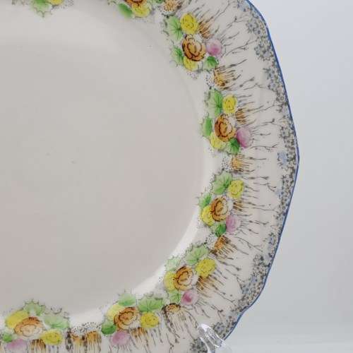 Vintage Cosmos Ware Porcelain Cake Plate 250x225mm - Japan