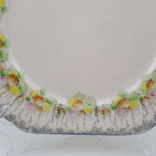 Vintage Cosmos Ware Porcelain Cake Plate 250x225mm - Japan