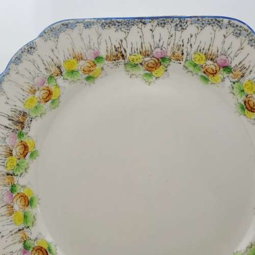 Vintage Cosmos Ware Porcelain Cake Plate 250x225mm - Japan