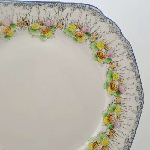 Vintage Cosmos Ware Porcelain Cake Plate 250x225mm - Japan