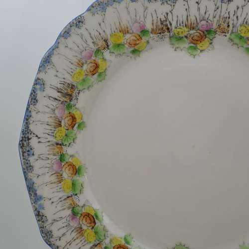 Vintage Cosmos Ware Porcelain Cake Plate 250x225mm - Japan