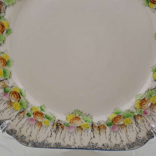 Vintage Cosmos Ware Porcelain Cake Plate 250x225mm - Japan