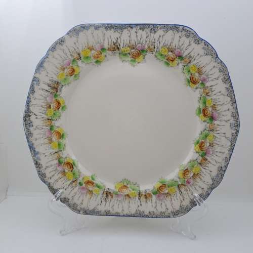 Vintage Cosmos Ware Porcelain Cake Plate 250x225mm - Japan