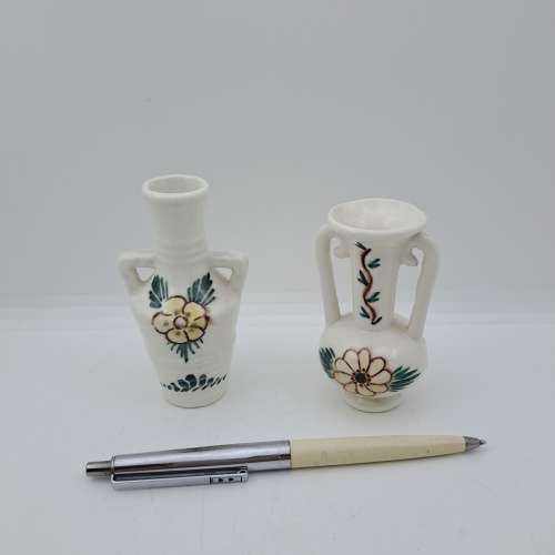 2 Miniature Vintage Porcelain Vases 90mm and 80mm
