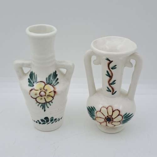 2 Miniature Vintage Porcelain Vases 90mm and 80mm