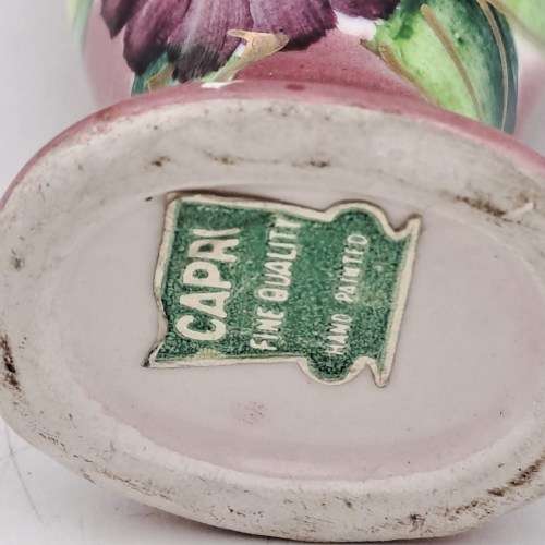 Vintage miniature Capri Fine Quality Hand Painted vase 105mm -Italy