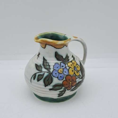 Vintage Gouda Holland Miniature Floral Pitcher 75x68mm