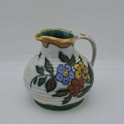 Vintage Gouda Holland Miniature Floral Pitcher 75x68mm
