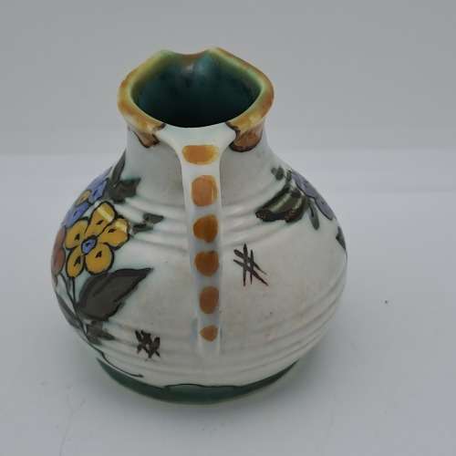 Vintage Gouda Holland Miniature Floral Pitcher 75x68mm