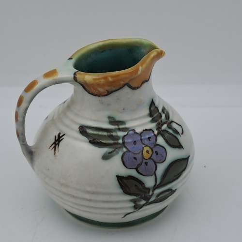 Vintage Gouda Holland Miniature Floral Pitcher 75x68mm