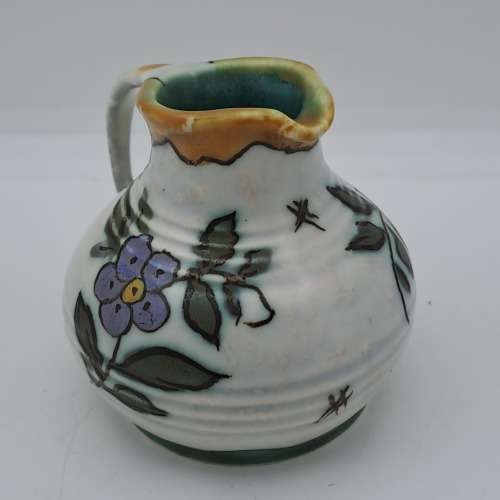 Vintage Gouda Holland Miniature Floral Pitcher 75x68mm