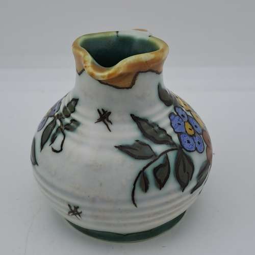 Vintage Gouda Holland Miniature Floral Pitcher 75x68mm