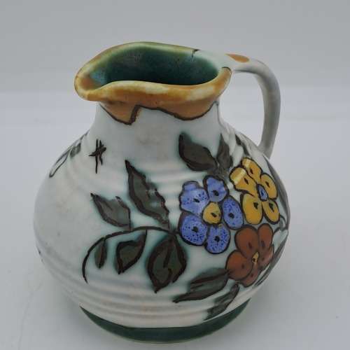 Vintage Gouda Holland Miniature Floral Pitcher 75x68mm