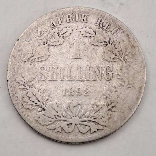 1892 ZAR- Silver .925- 1 Shilling Zuid Afrikaansche Republiek