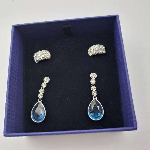 2 Pairs of Swarovski Crystal Earings -Boxed - Pre-owned