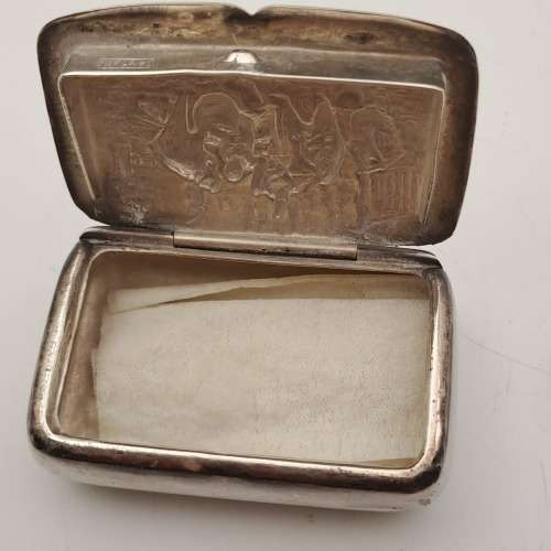 Antique/ Vintage Hans Jensen Silver Plated Snuff /Pill box13x52x35mm-Denmark