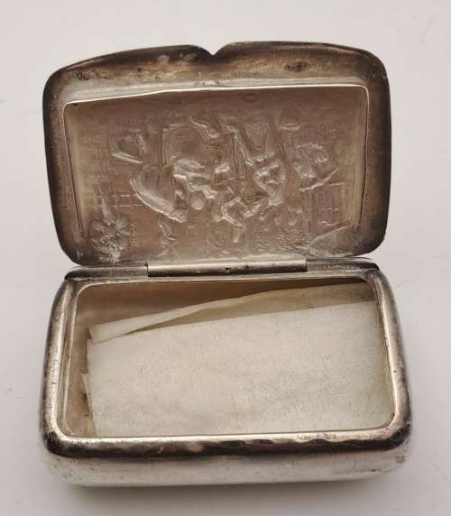 Antique/ Vintage Hans Jensen Silver Plated Snuff /Pill box13x52x35mm-Denmark
