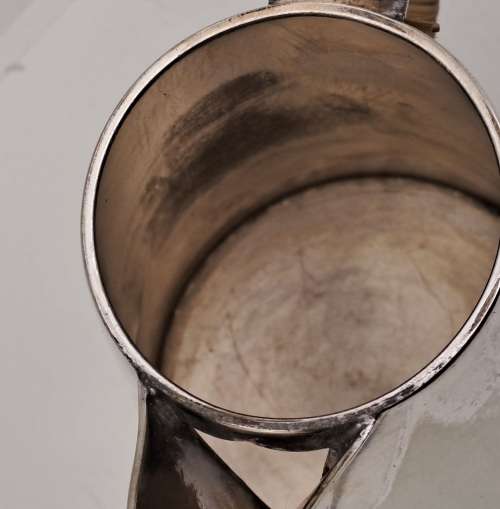 Vintage E.P.N.S -Silver Plated Hot Water Jug Three Quarter Pint Bamboo covered Handle