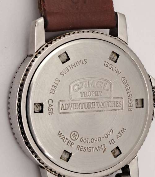 Vintage CAMEL Throphy Quarts 10ATM Tachymeter Swiss Made Watch -working-Original strap