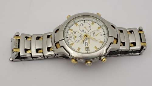 Pre-owned 1999 or 2000  Seiko Chronograph Alarm Mens watch - Working Original StrapMov 7T32