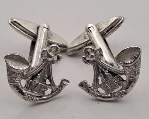 Vintage Sterling SILVER South African Witwatersrand Rifles Regiment Cufflinks